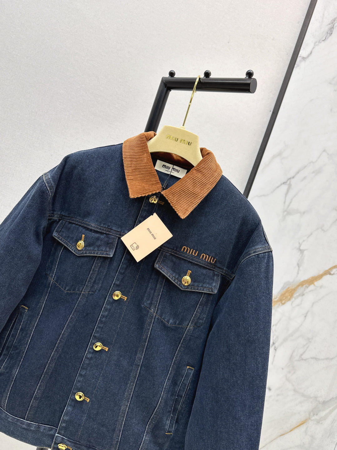 Miu 25fw denim padded jacket