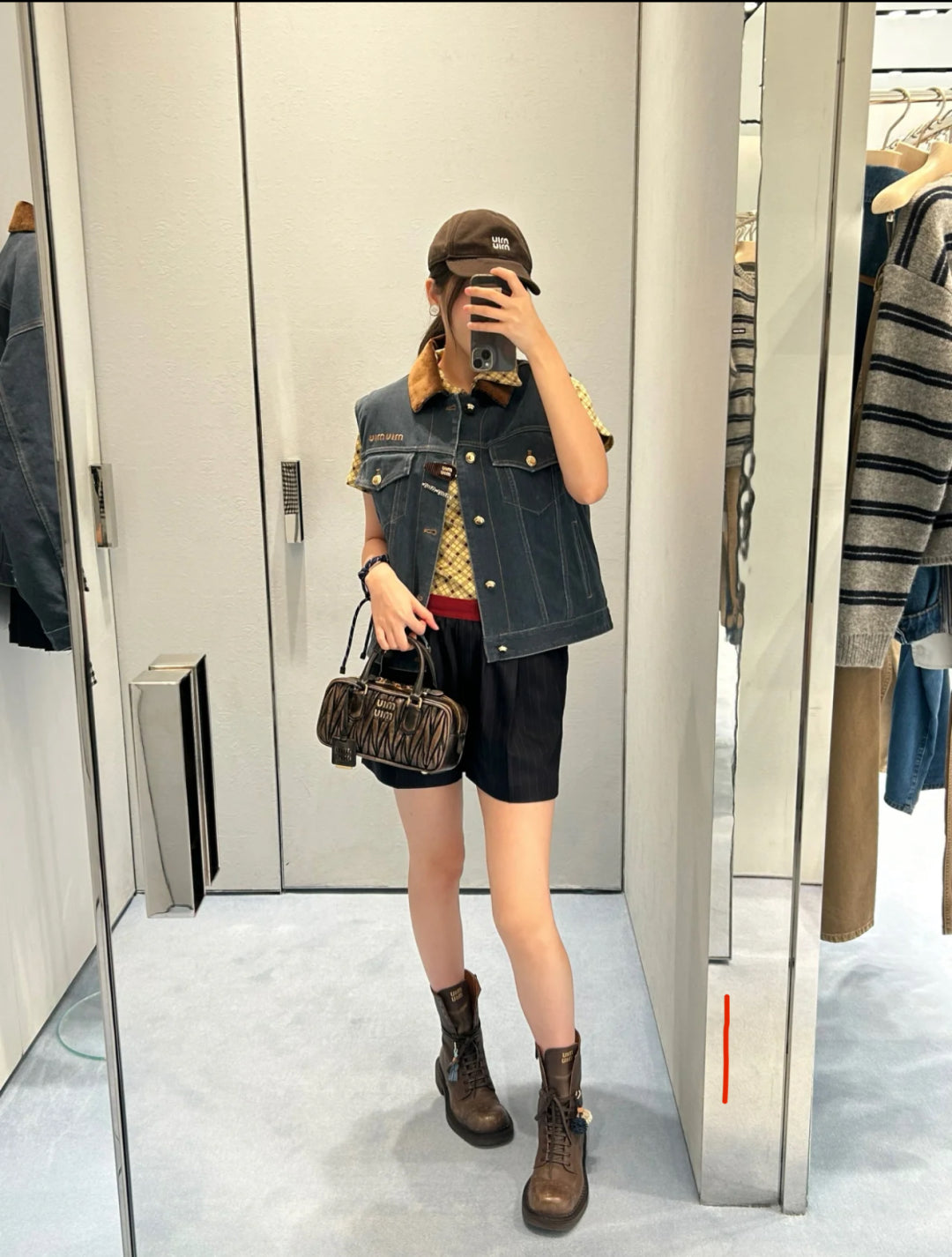 Miu 25fw denim padded vest