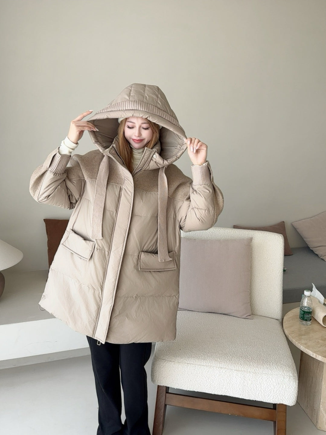 Max 25fw patchwork down jacket