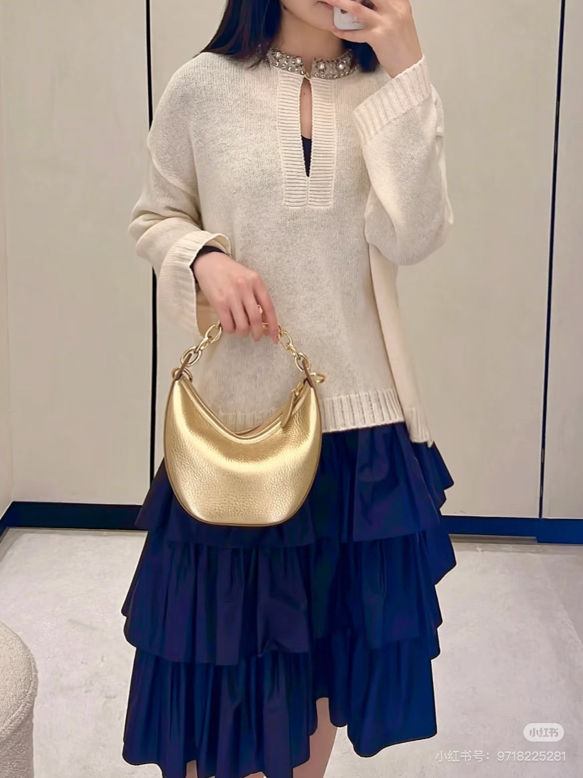 Valen 25fw beaded sweater