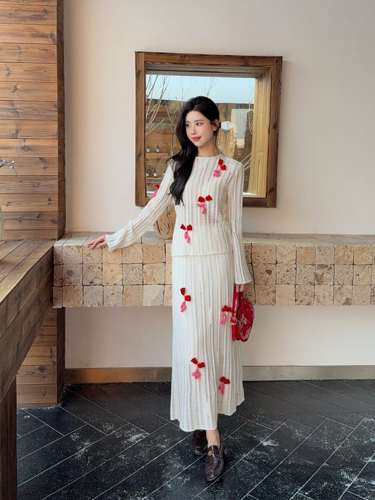 Chan 25fw wool sweater skirt suit