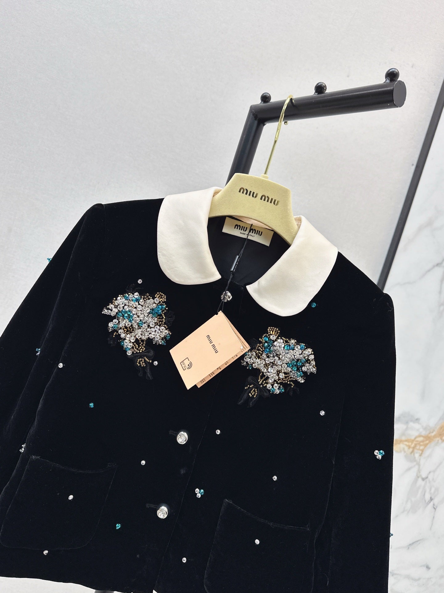Miu 25fw beaded jacket