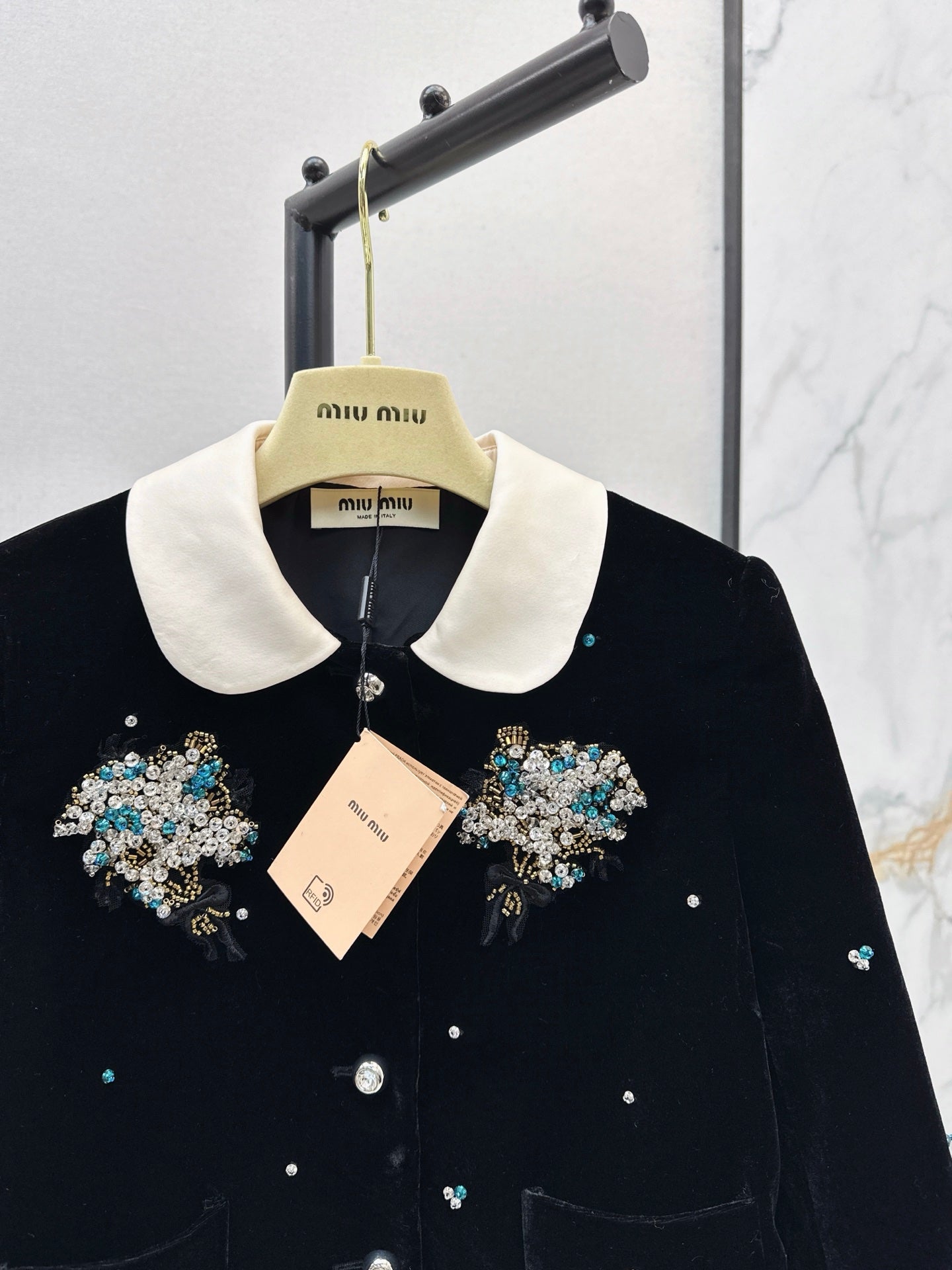 Miu 25fw beaded jacket
