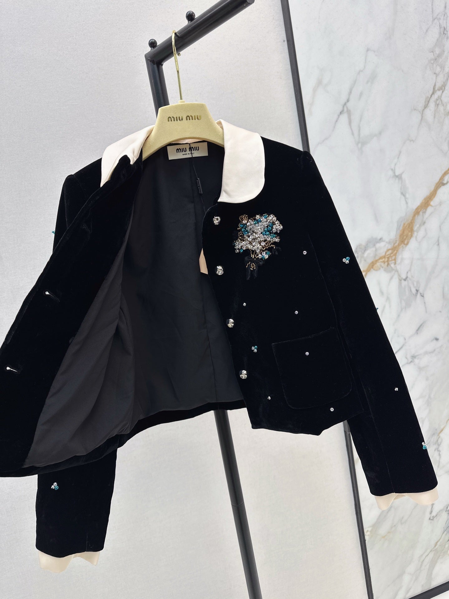 Miu 25fw beaded jacket