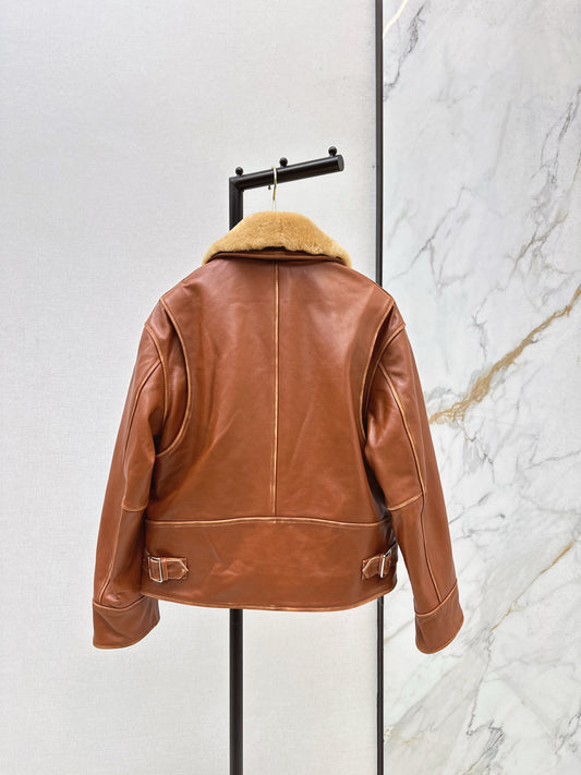 Miu 25fw leather jacket