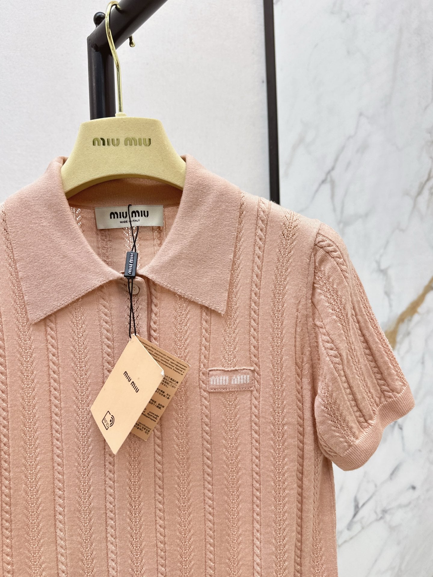 Miu 25fw cashmere polo shirt