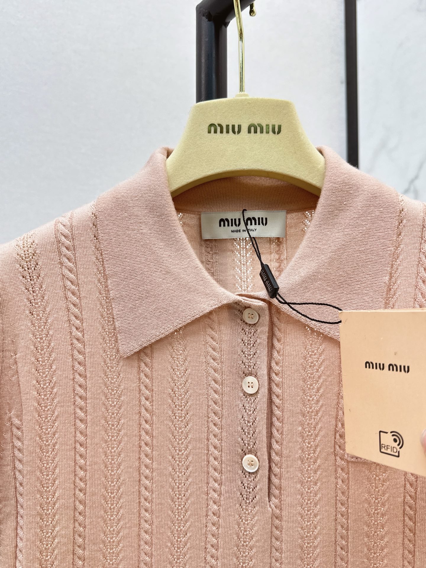 Miu 25fw cashmere polo shirt