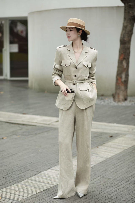 Loro 25fw linen suit