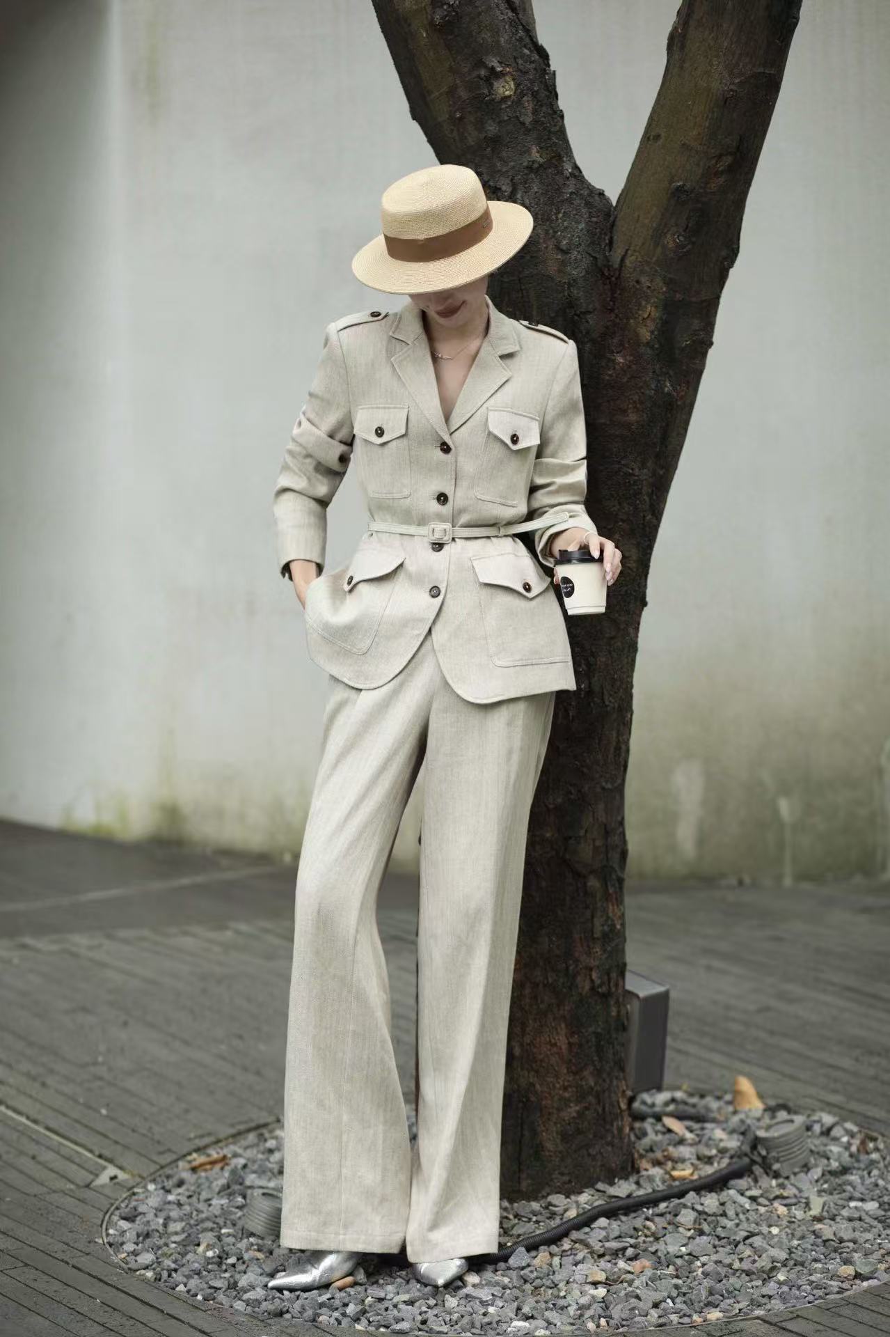 Loro 25fw linen suit