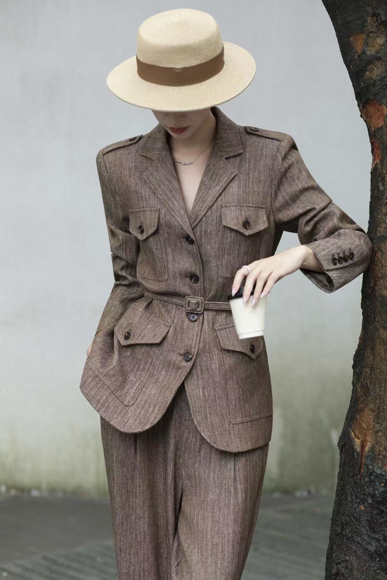 Loro 25fw linen suit