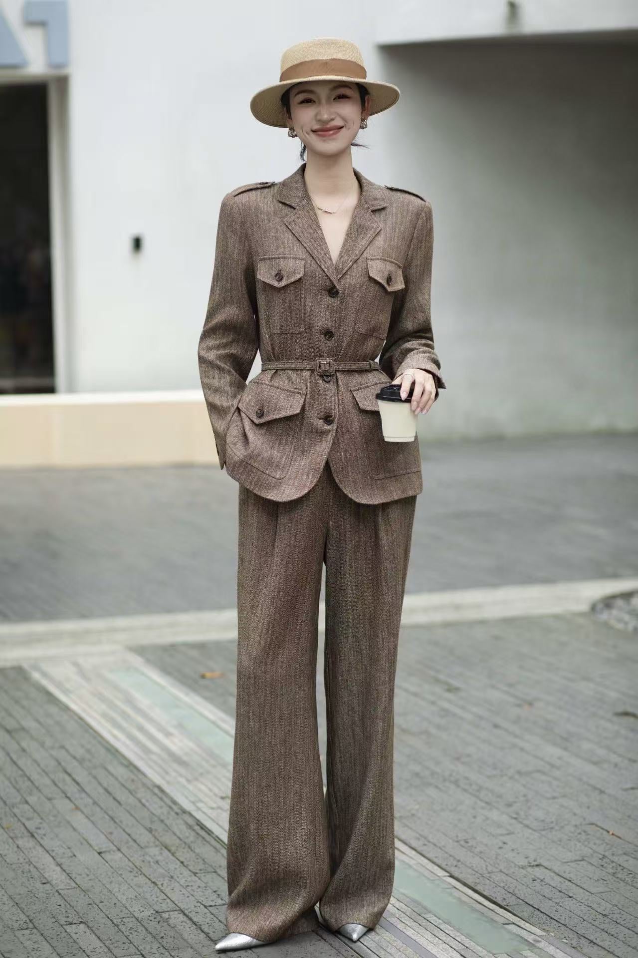 Loro 25fw linen suit