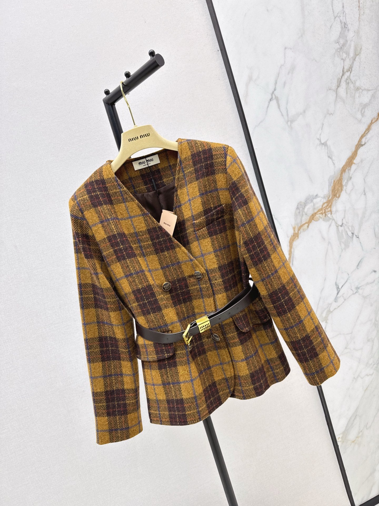 Miu 25fw plaid jacket