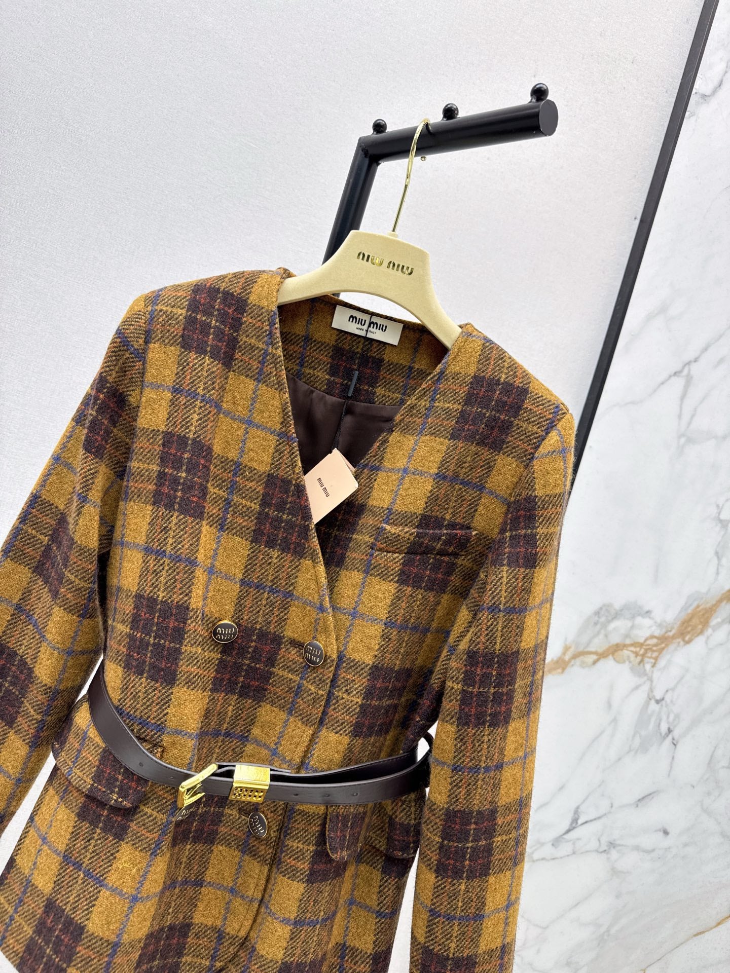 Miu 25fw plaid jacket