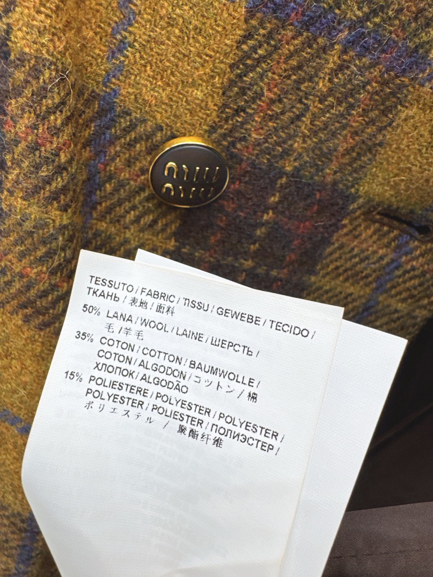 Miu 25fw plaid jacket