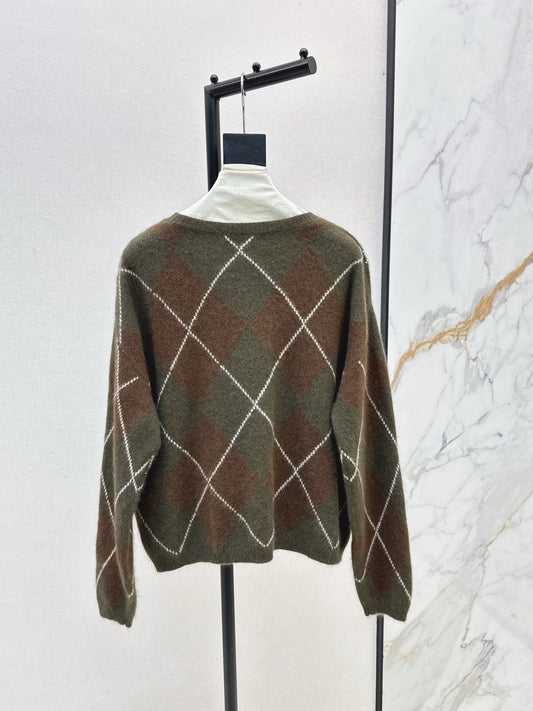 Loro 25fw plaid sweater