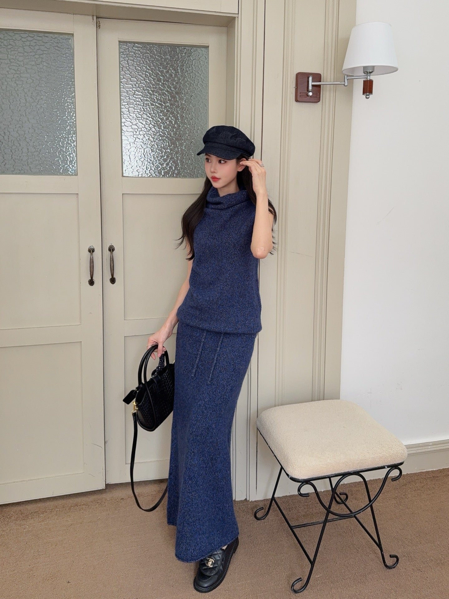 Loro 25fw sweater skirt set