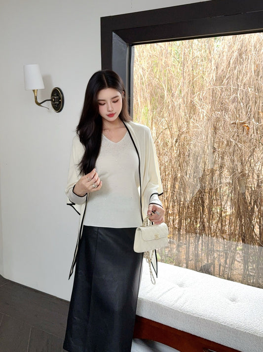 Brun 25fw shawl sweater set