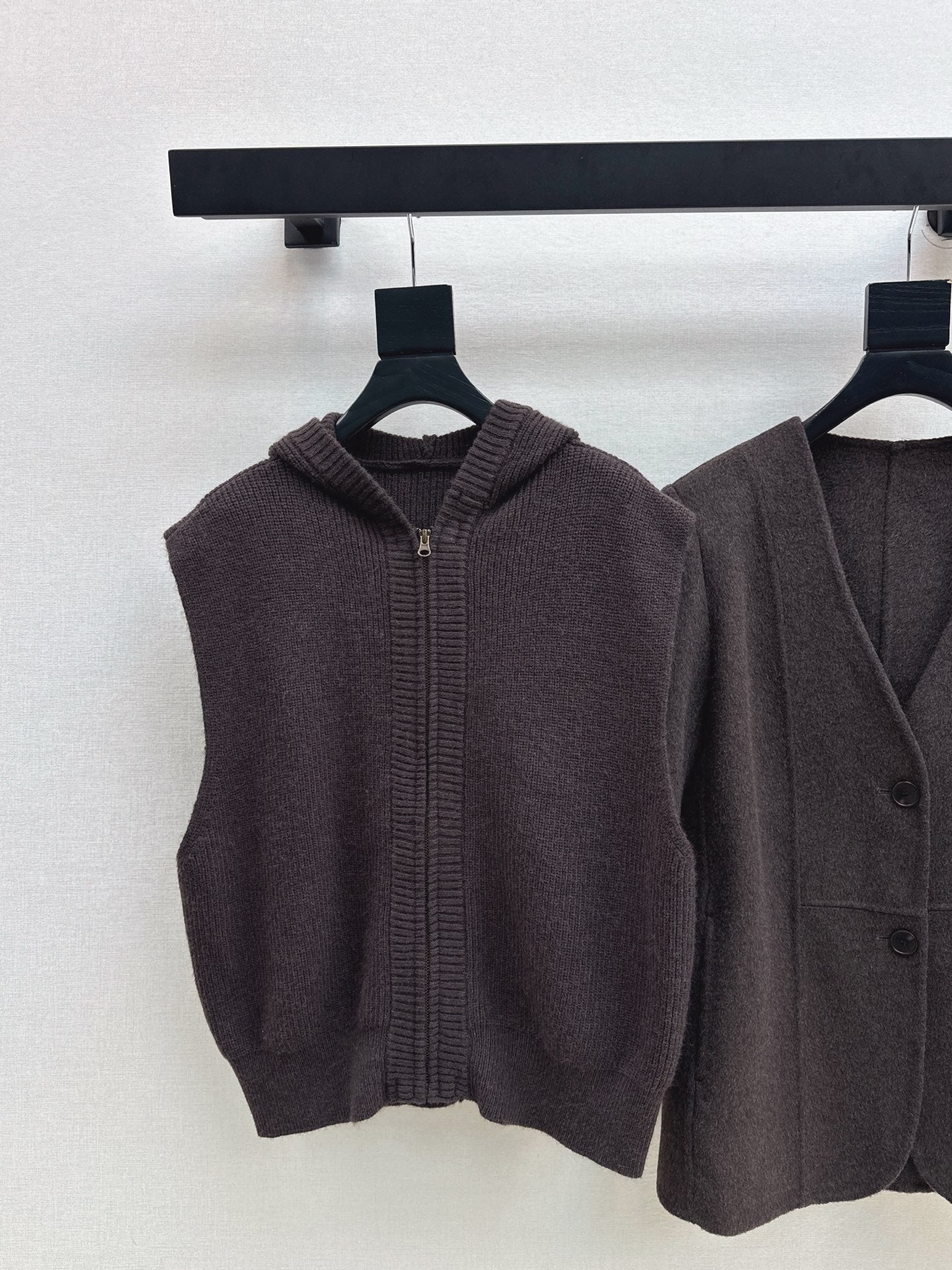 Loro 25fw knitted vest jacket set