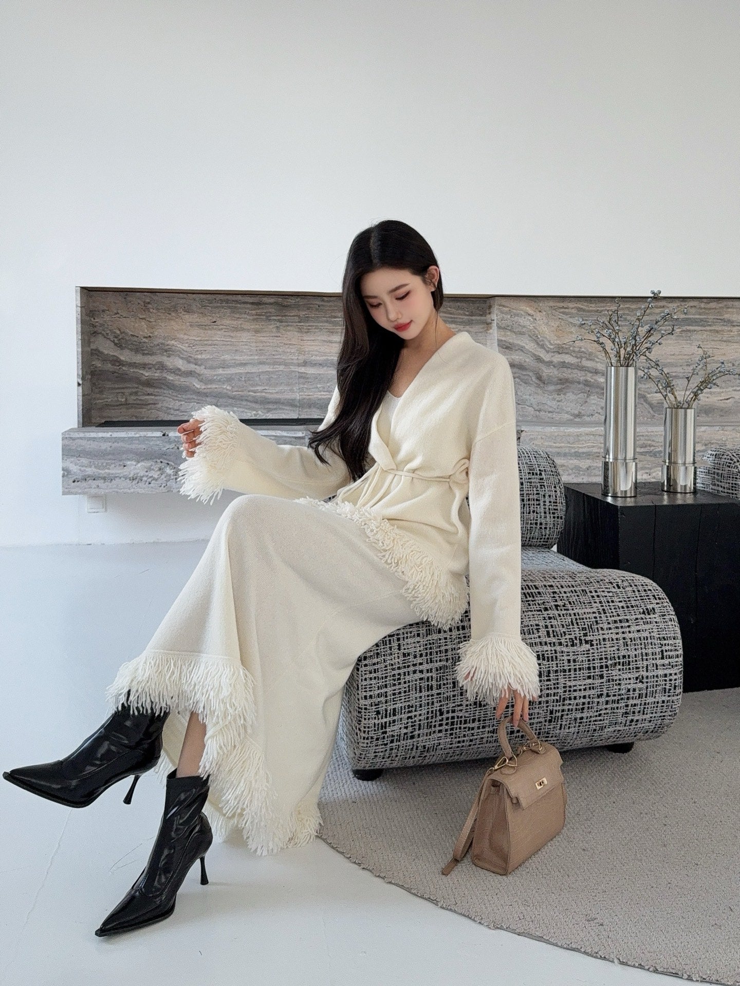 CD 25fw cardigan dress set
