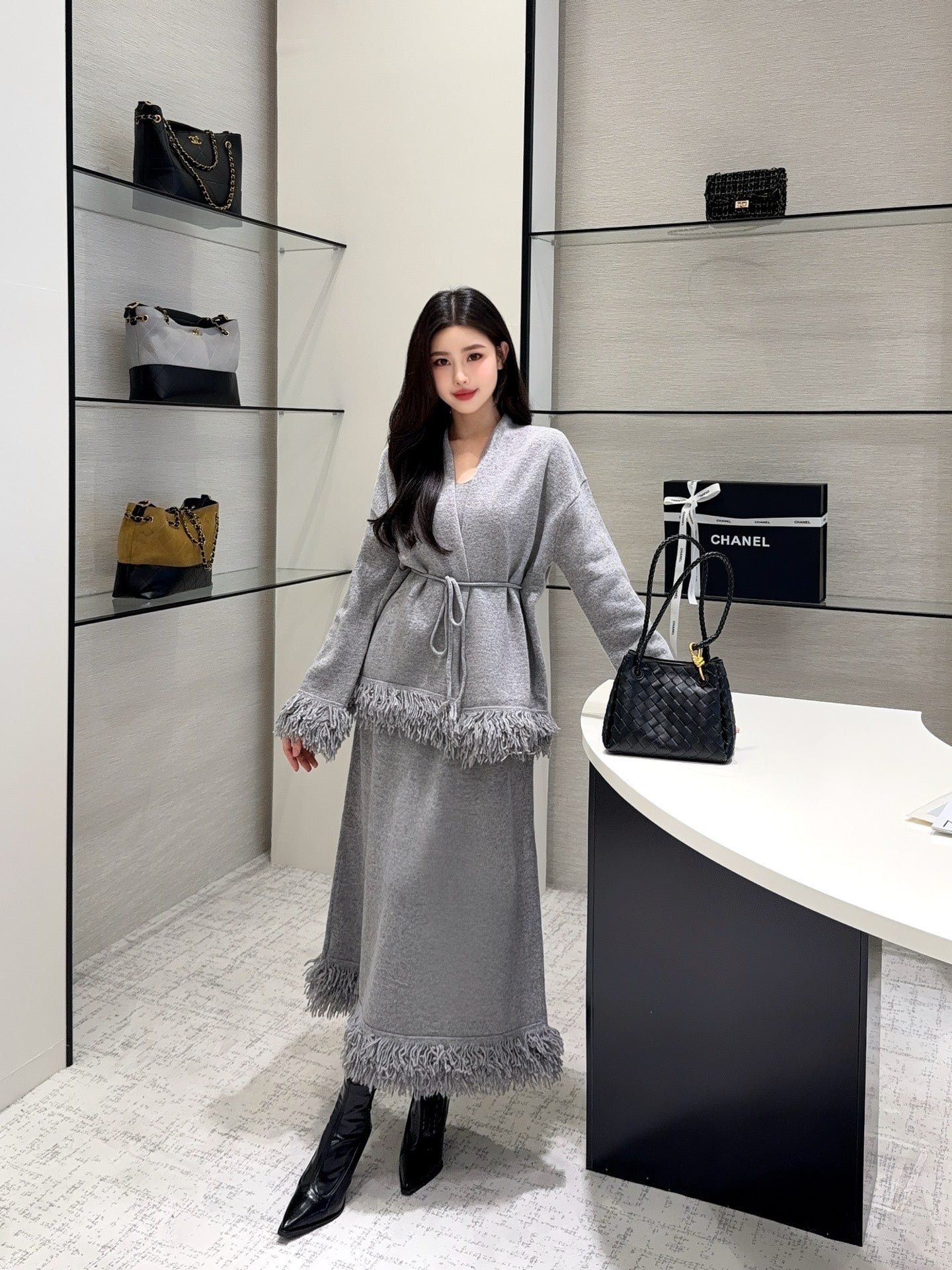 CD 25fw cardigan dress set