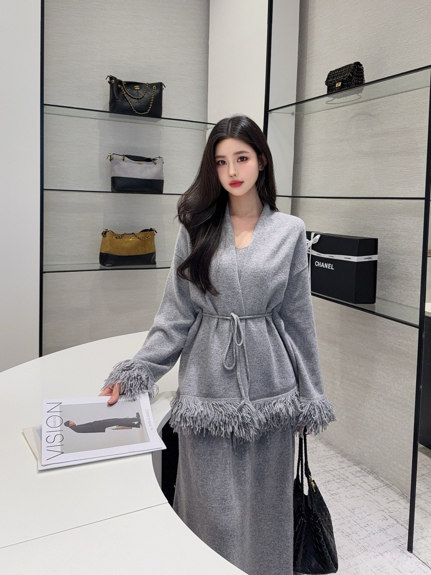 CD 25fw cardigan dress set