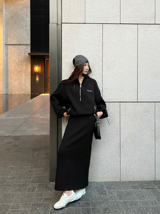 Miu 25fw hoodie skirt suit