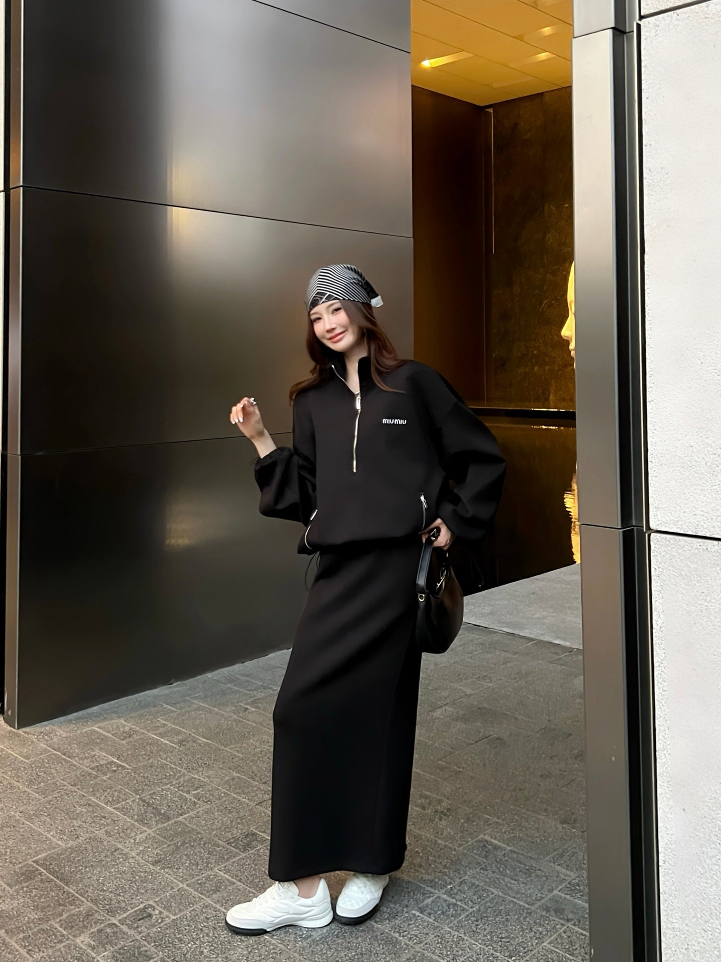 Miu 25fw hoodie skirt suit
