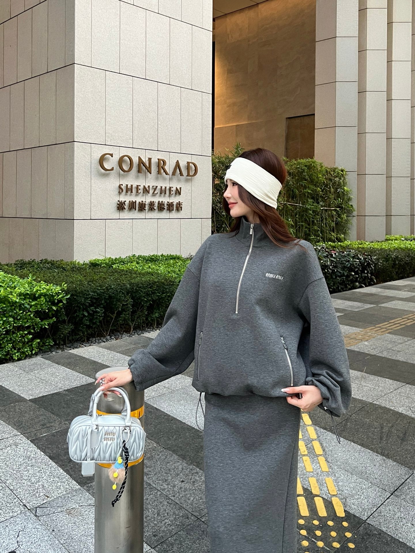 Miu 25fw hoodie skirt suit