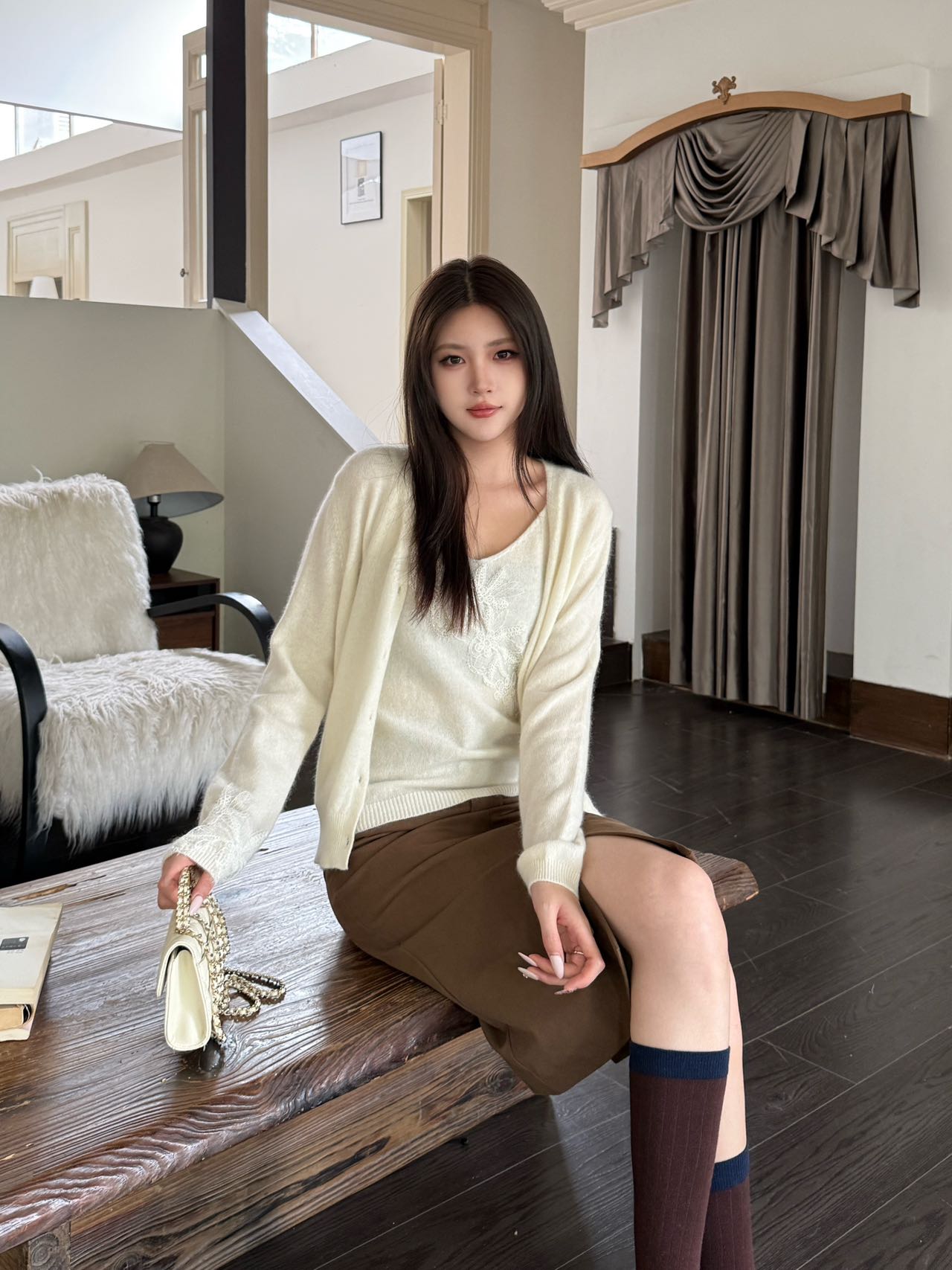 Chan 25fw cardigan vest set