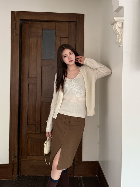 Chan 25fw cardigan vest set