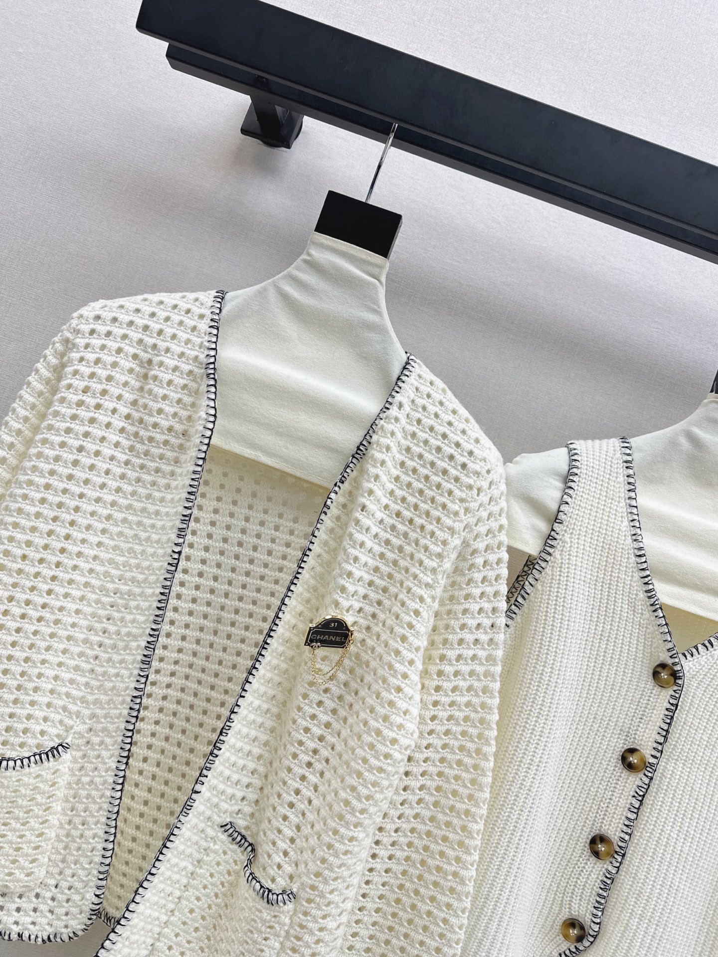 Chan 25fw knitted cardigan vest set