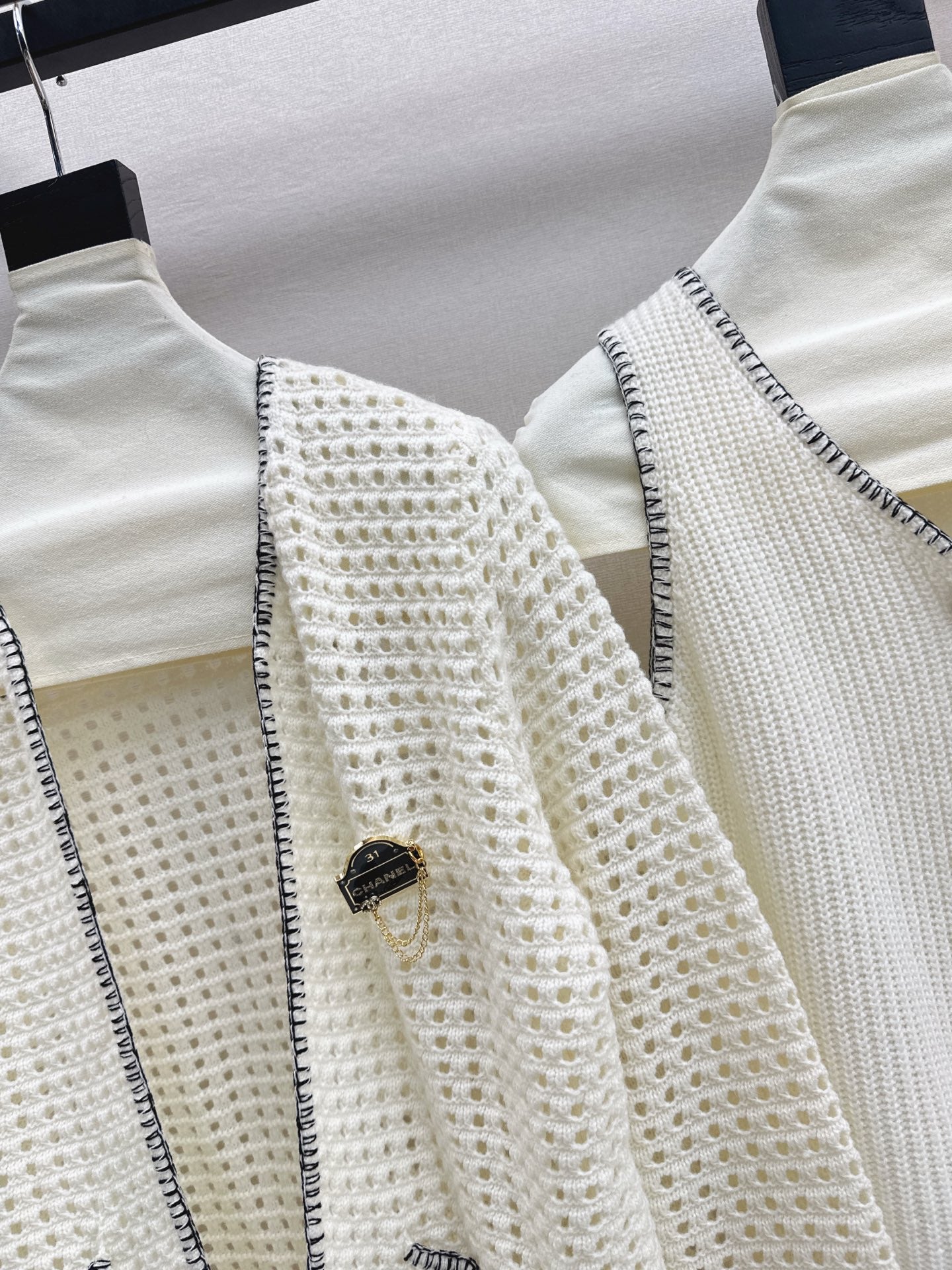 Chan 25fw knitted cardigan vest set