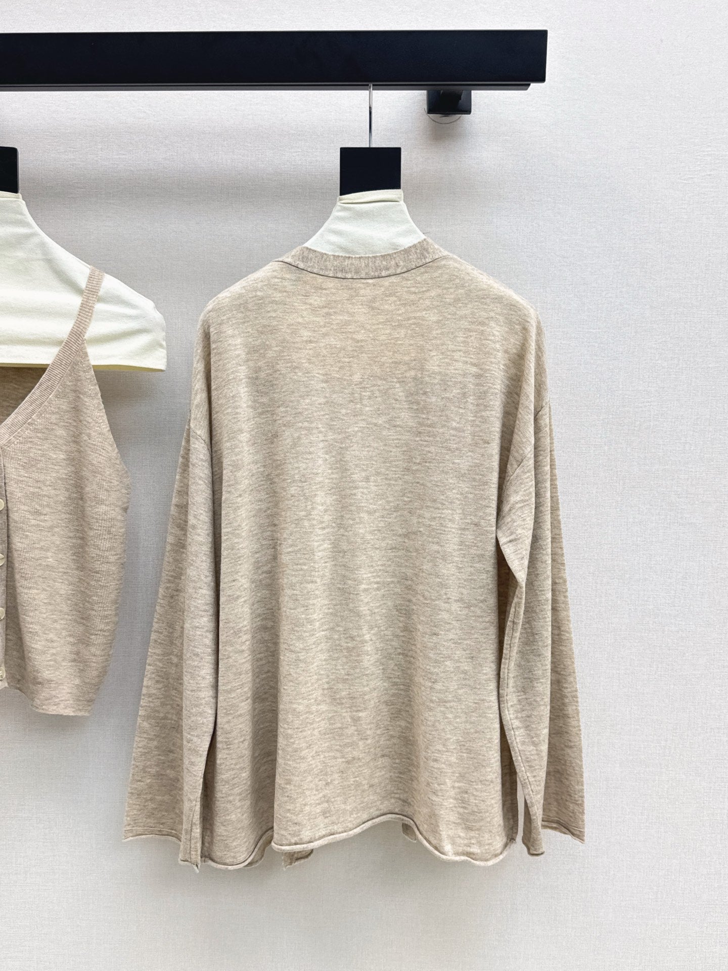 Chan 25fw knitted vest cardigan set