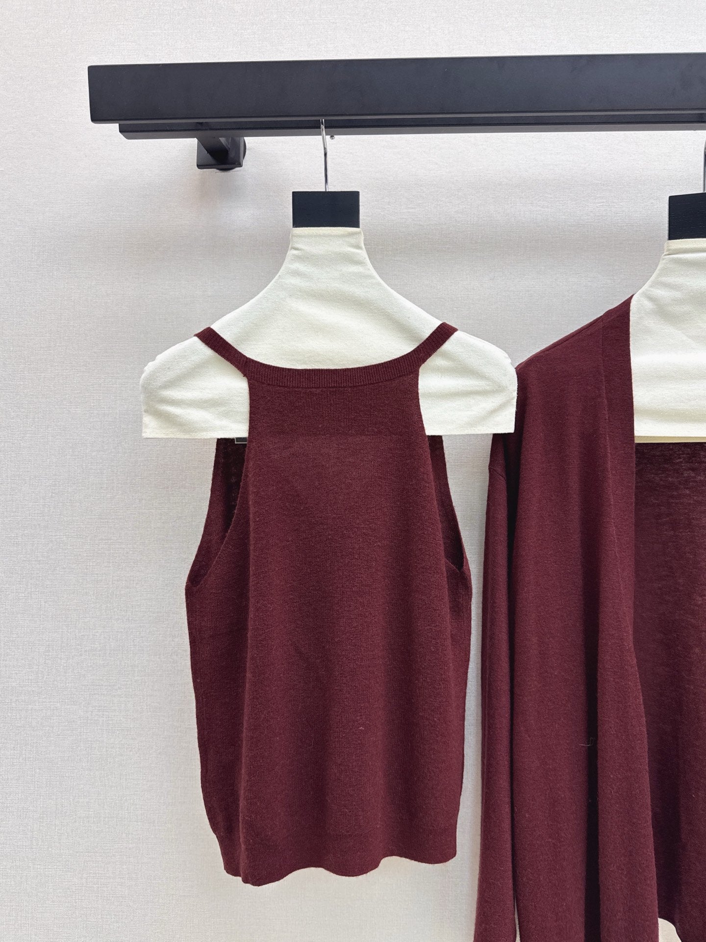 Chan 25fw knitted vest cardigan set