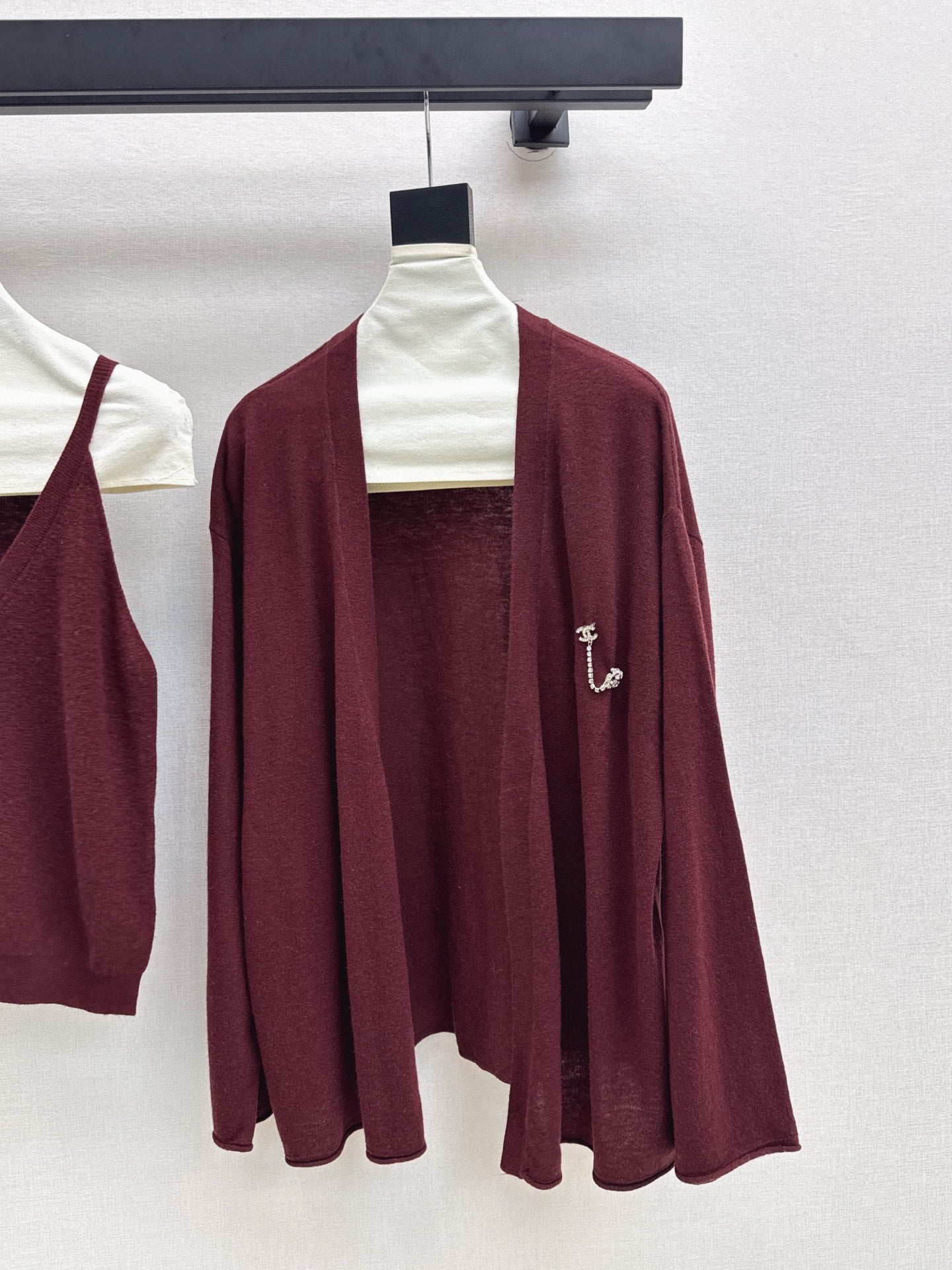 Chan 25fw knitted vest cardigan set