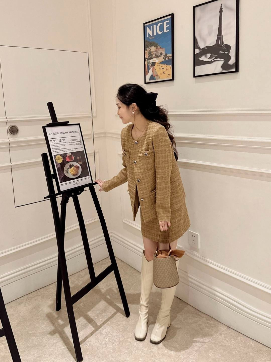 Chan 25fw woven tweed suit