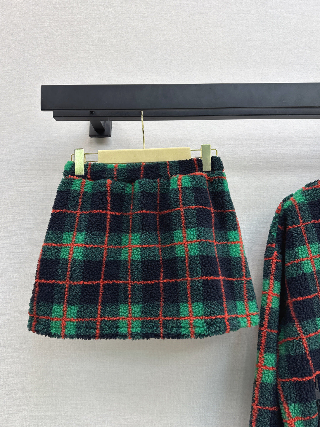 Miu 25fw fleece jacket skirt