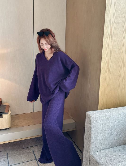 Row 25fw knit sweater pants set