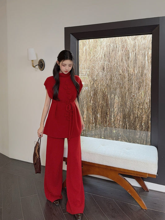 Chan 25fw sleeveless sweater pants set