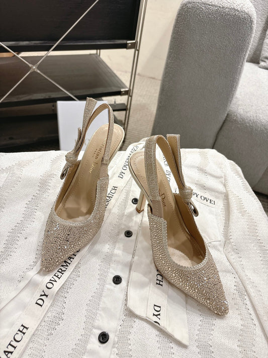 CD 25fw rhinestone slingback heels