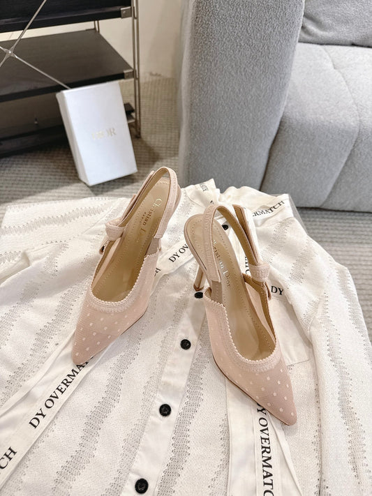 CD 25fw mesh slingback heels