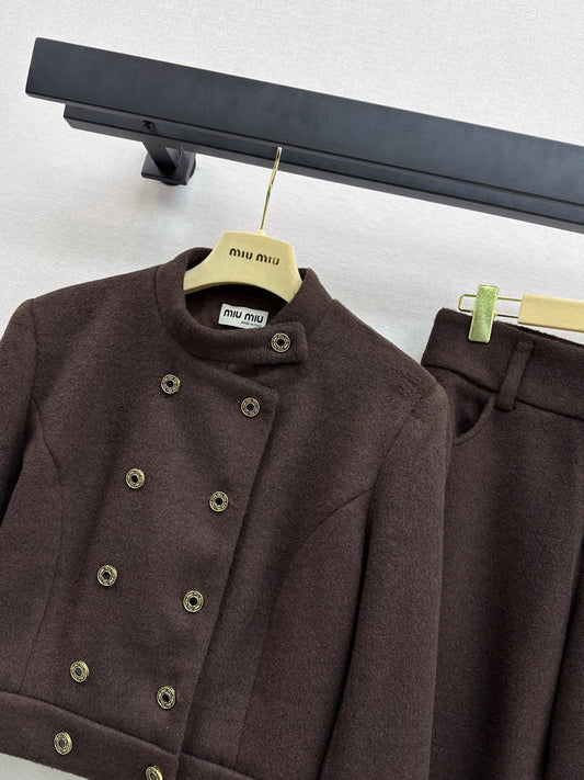 Miu 25fw jacket wide-leg pants set