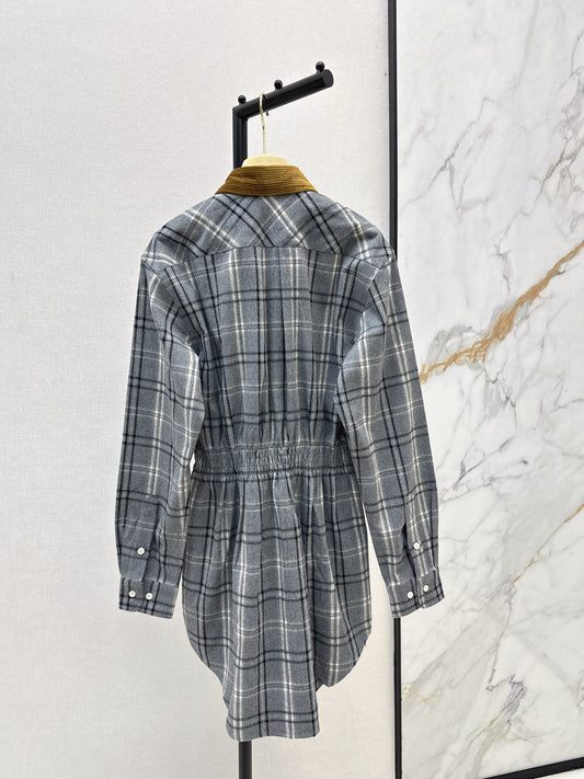 Miu 25fw plaid shirt dress