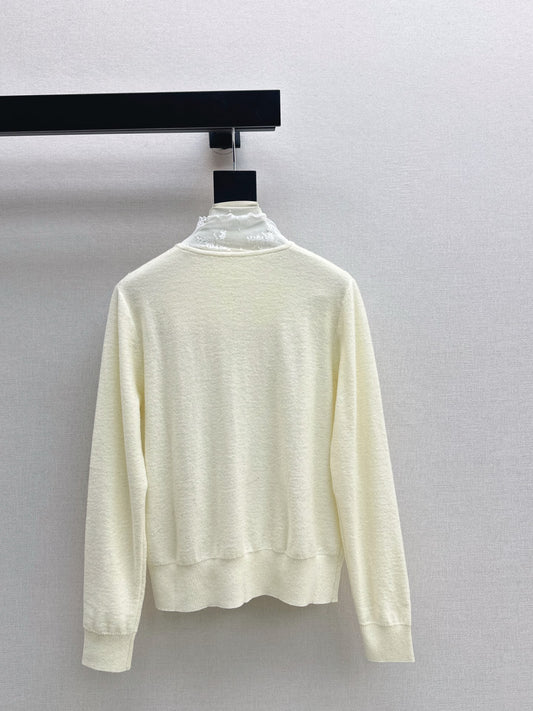 ES 25fw lace wool sweater