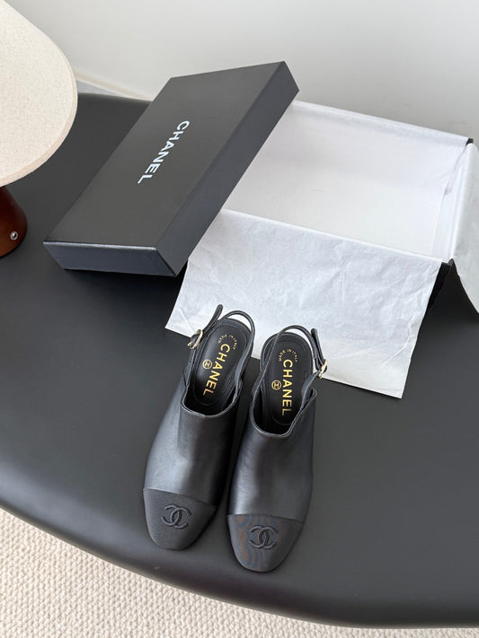 Chan 25fw slingback chunky heels