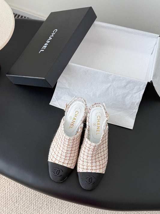 Chan 25fw slingback chunky heels