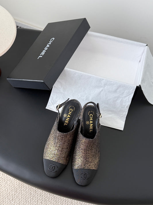 Chan 25fw slingback chunky heels