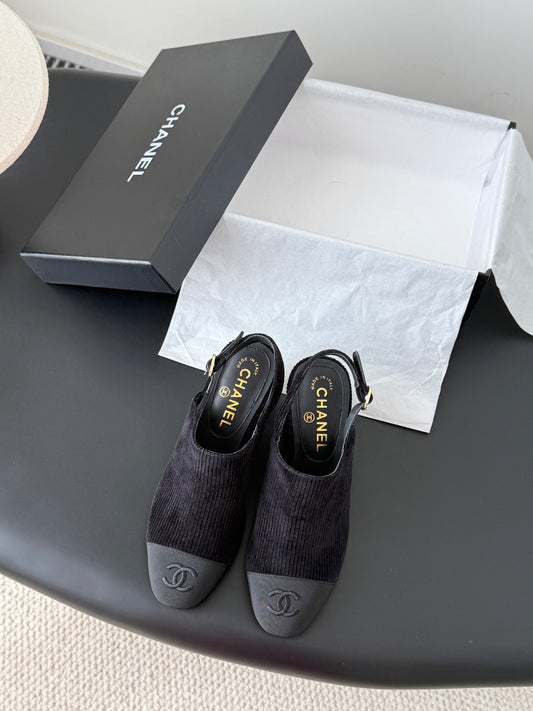 Chan 25fw slingback chunky heels