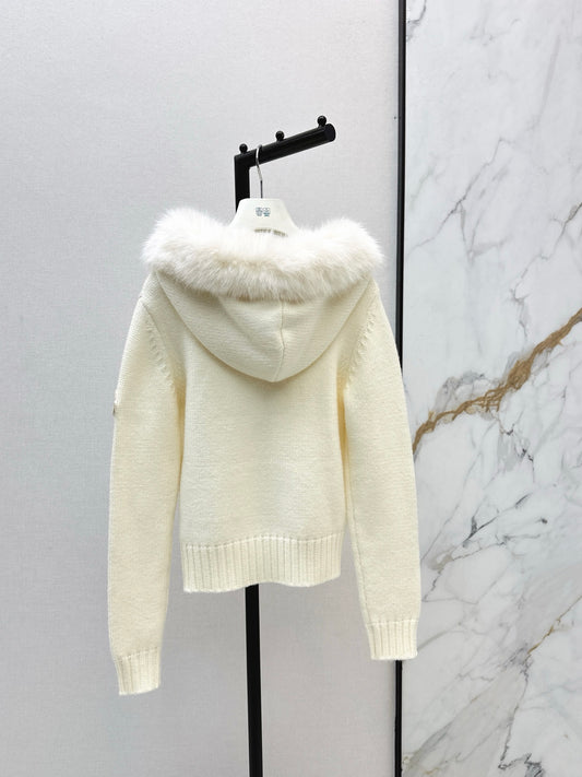 Monc 25fw detachable fur knit jacket