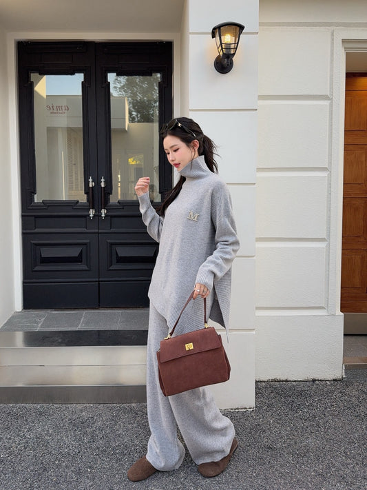 Max 25fw knit high neck sweater+pants outfit sets